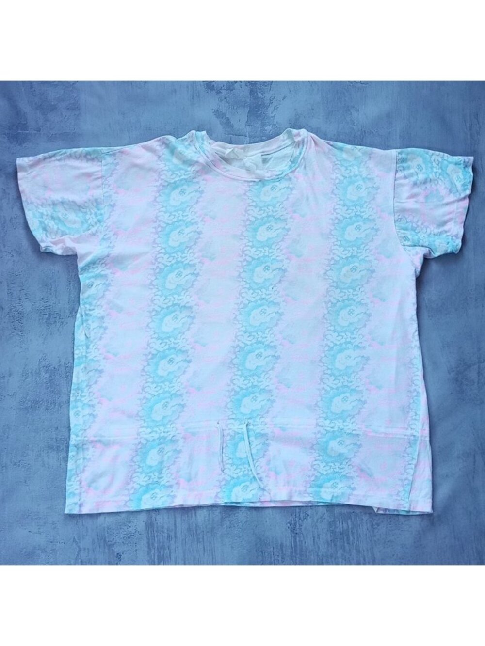 VINTAGE 90s Floral Print Tie-Up T-Shirt